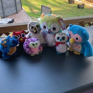 Ty Plush Collection - Blue, Purple, Red, White, Gray